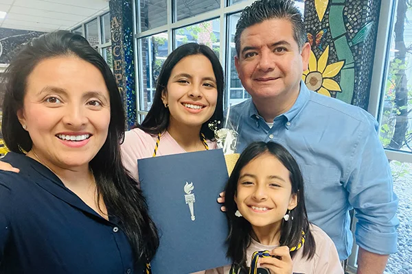 Mario Cornejo with family in Roselle NJ community setting